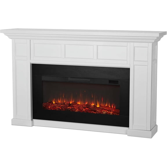 Real Flame Alcott 75" Landscape Electric Fireplace in White