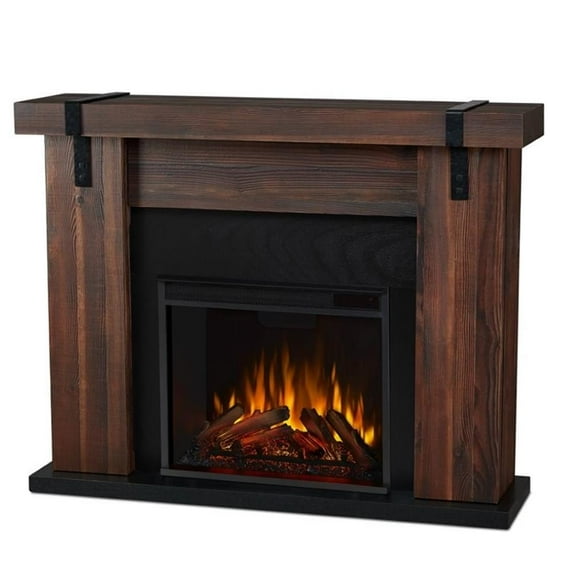 Real Flame Aspen Electric Fireplace in Chestnut Barnwood
