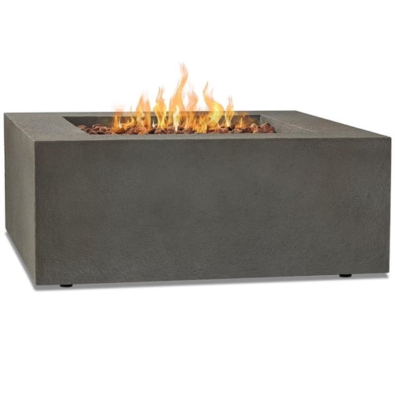 Real Flame Baltic 36.5" Square Propane Fire Table in Glacier Gray