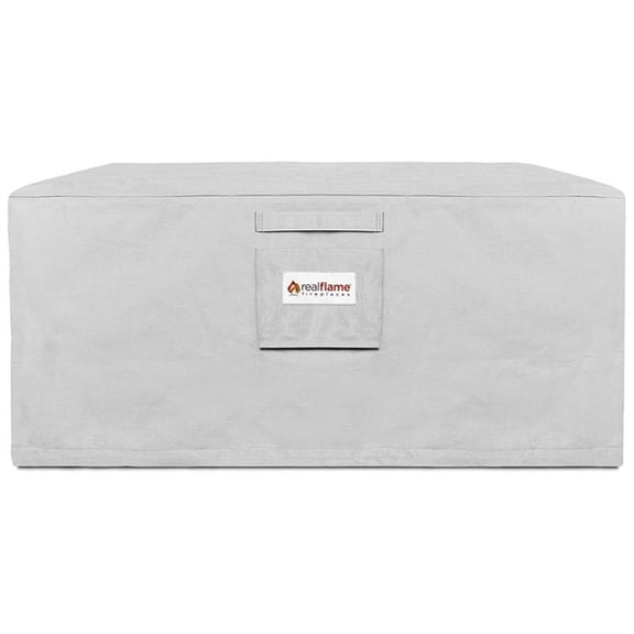 Real Flame Baltic 37" Square Fire Pit Protective Cover in Light Gray