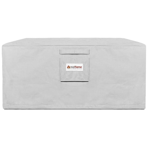 Real Flame Baltic 37" Square Fire Pit Protective Cover in Light Gray