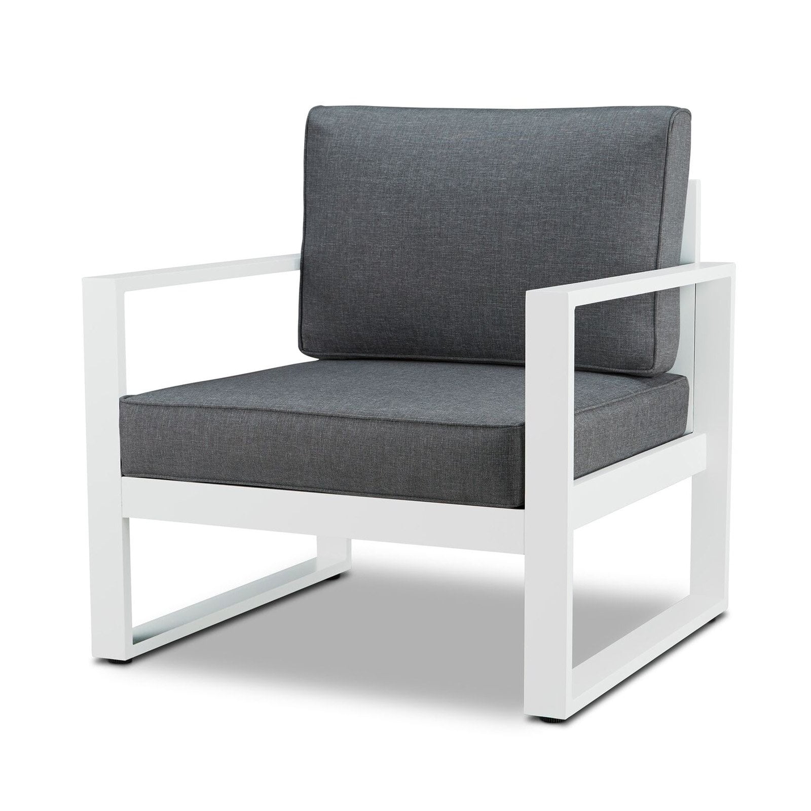 Baltic White Aluminum Outdoor Chairs with Gray Cushions