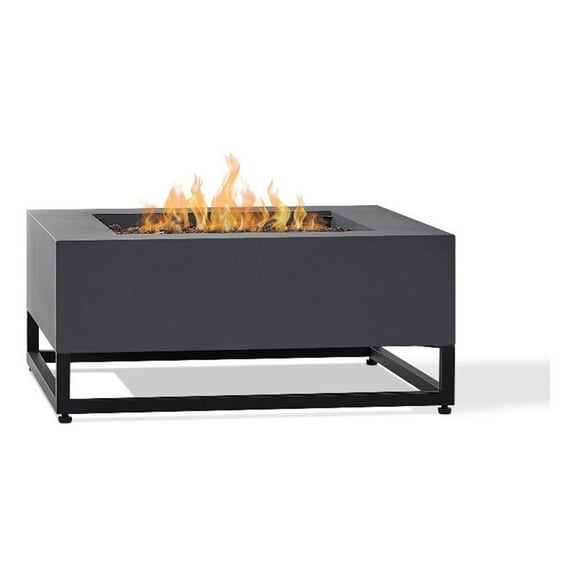 Real Flame Blake Metal Propane Fire Table with Conversion Kit in Slate Gray