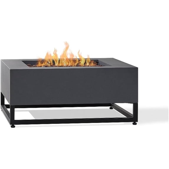 Real Flame Blake 36" Square Steel Propane or Natural Gas Fire Pit Table in Weathered Slate