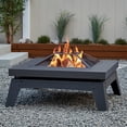 thumbnail image 1 of Real Flame 940 Breton 37" Wide Freestanding Wood Burning Square Table Fire Pit - Grey, 1 of 9