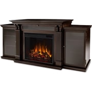 Real Flame Calie TV Stand with Electric Fireplace in Dark Walnut