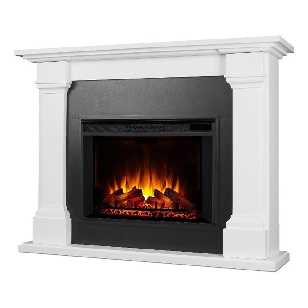 Callaway 63" White Free-Standing Electric Fireplace with Mantel