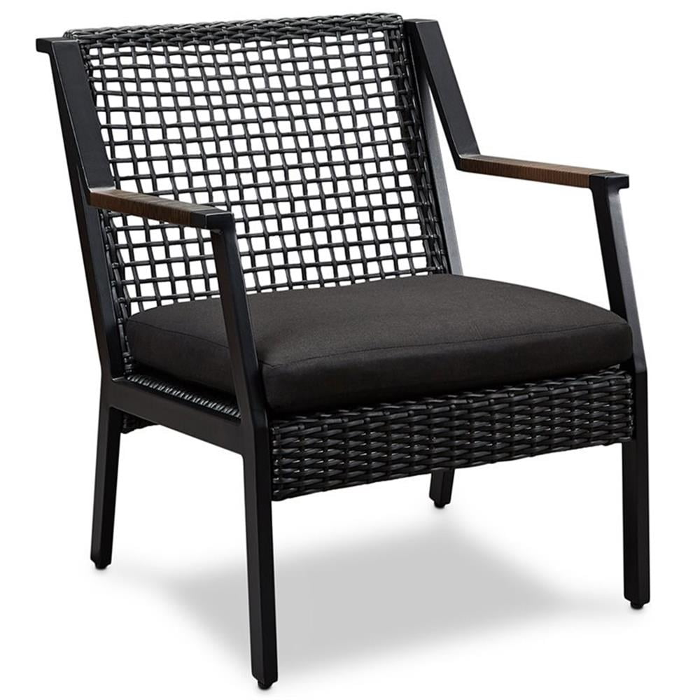 Calvin Black Aluminum Outdoor Dining Chair with Cushions
