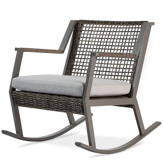 Real Flame Calvin Aluminum Patio Rocker in Gray (Set of 2)