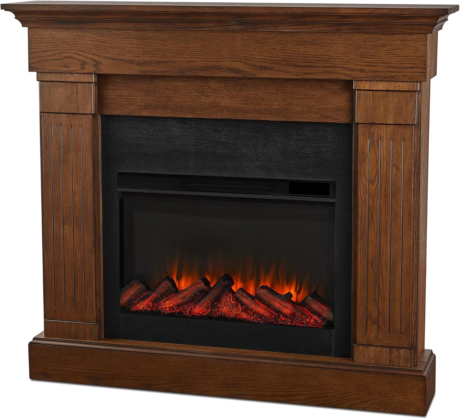 Real Flame Crawford 48" Slim Electric Fireplace in Chestnut Oak