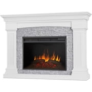 Real Flame Deland 63" Traditional Wood Grand Electric Fireplace in White
