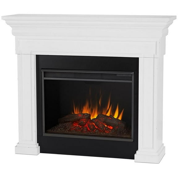 Real Flame Emerson 56" Wood Grand Electric Fireplace in Rustic White