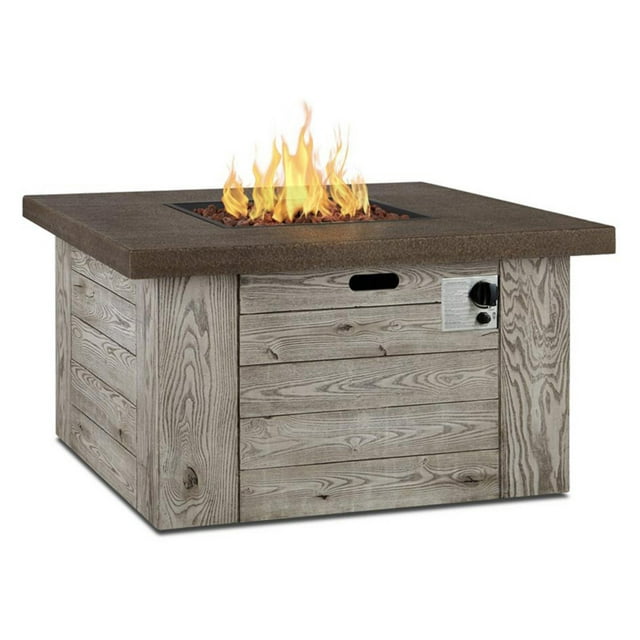 Real Flame Forest Ridge Propane Fire Pit in Weathered Gray