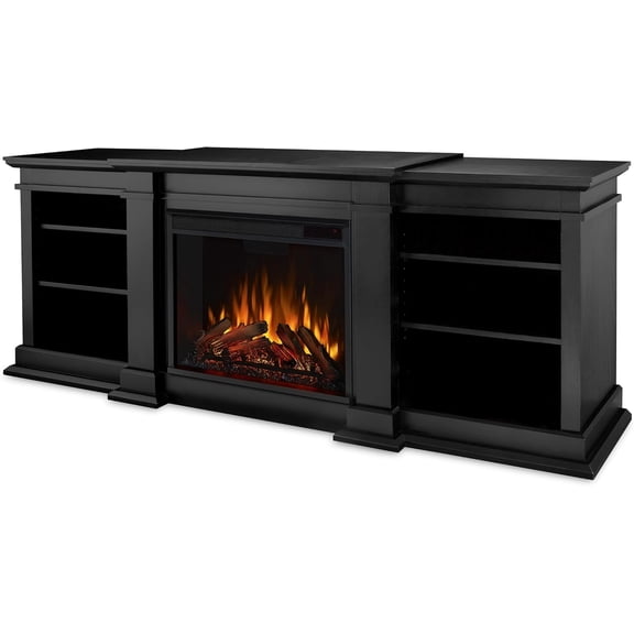 Real Flame Fresno 72" Electric Fireplace TV Stand in Black