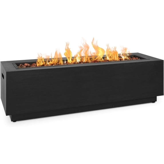 Real Flame Lanesboro 48" Rectangle Steel Propane or Natural Gas Fire Pit Table in Gray