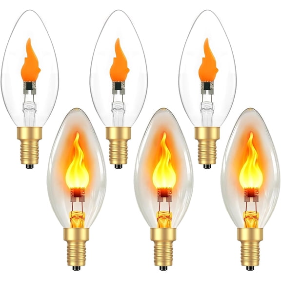 Real Flame Light Bulbs, E12 Flickering Bulb for Indoor Outdoor