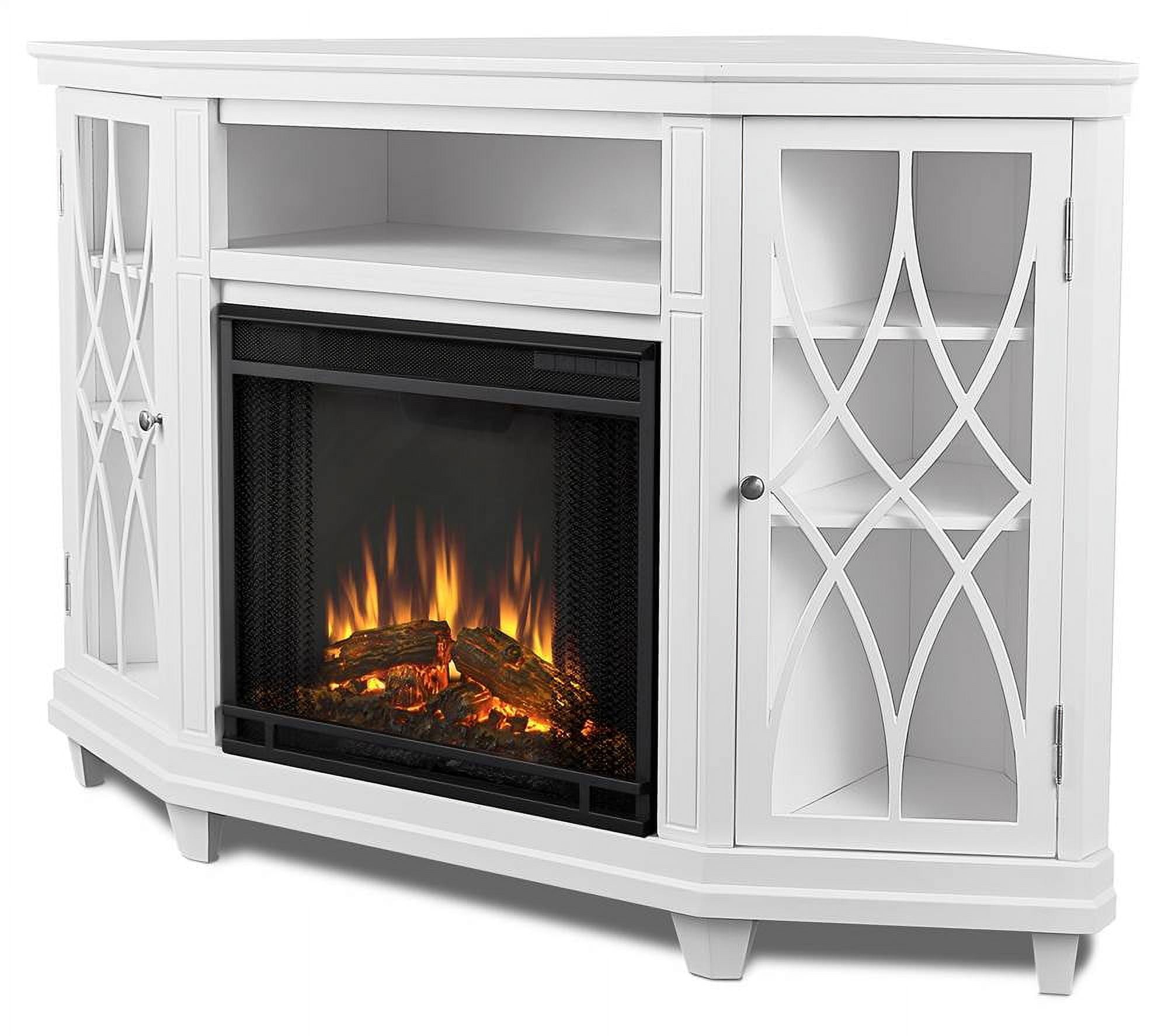 Real Flame Corner Fireplace TV Stand in White