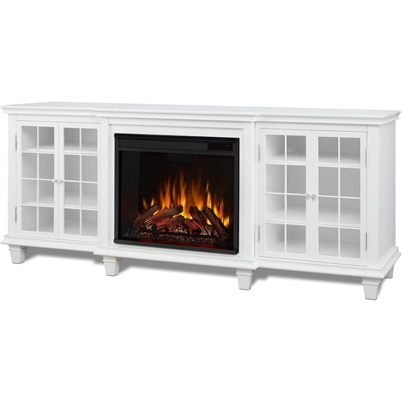 Real Flame Marlowe 70" Electric Fireplace TV Stand in White