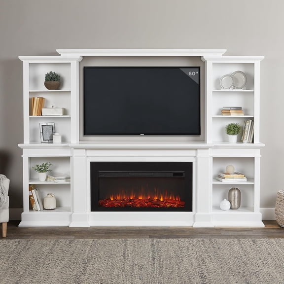 Real Flame Monte Vista Electric Fireplace Entertainment Center in White