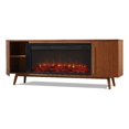 Real Flame Morris 72" Wood Landscape Electric Fireplace TV Stand in Black Maple