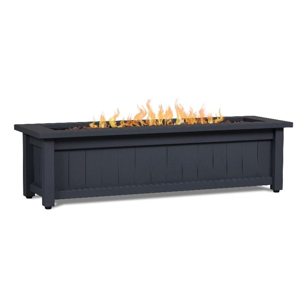 Gray 50" Steel Rectangle Propane Fire Pit Table