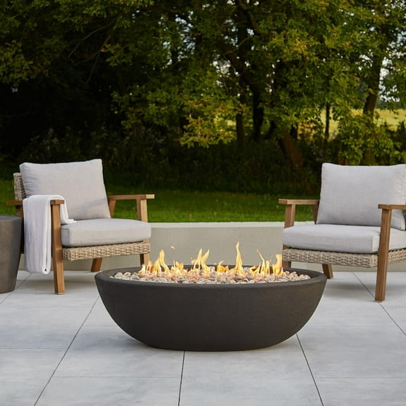 Real Flame Riverside Oval Propane Fire Bowl in Shale