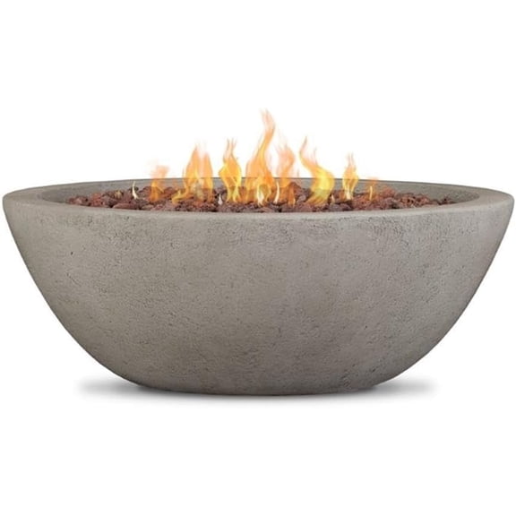 Real Flame Riverside 36" Round Concrete Propane or Natural Gas Fire Pit in Glacier Gray