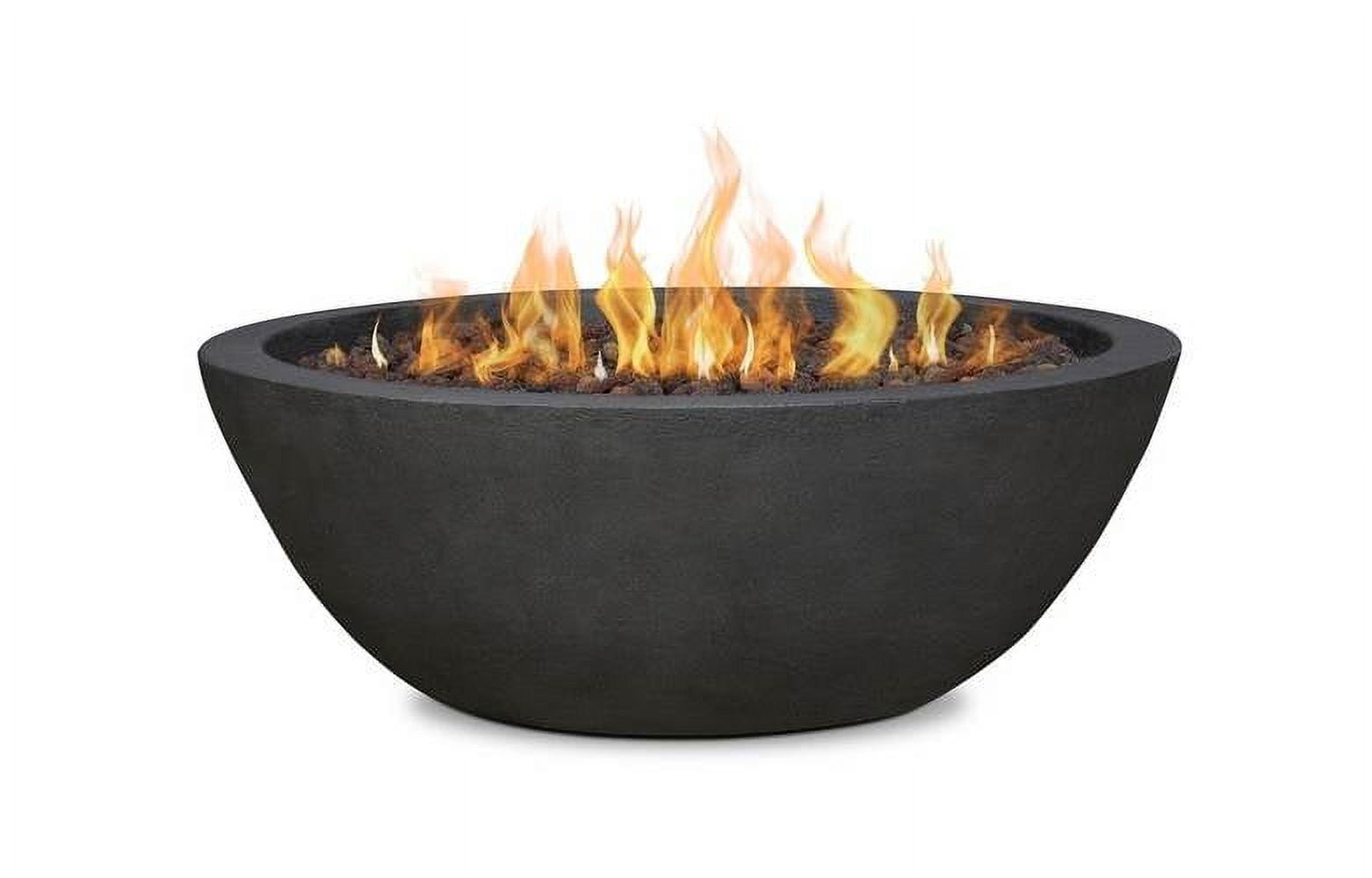 Riverside Round Gray Concrete Gas Fire Pit Table