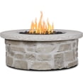 thumbnail image 1 of Real Flame Scottsdale 40" Round Stone Propane Fire Pit Table in Beige, 1 of 9