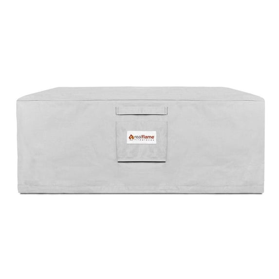 Real Flame Sedona Fabric 40" Square Fire Pit Protective Cover in Light Gray