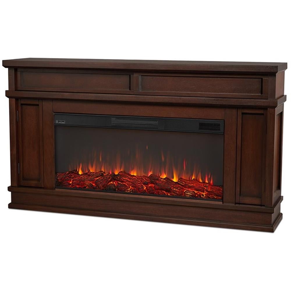 Torrey Dark Walnut 60" Infrared Electric Fireplace with Storage