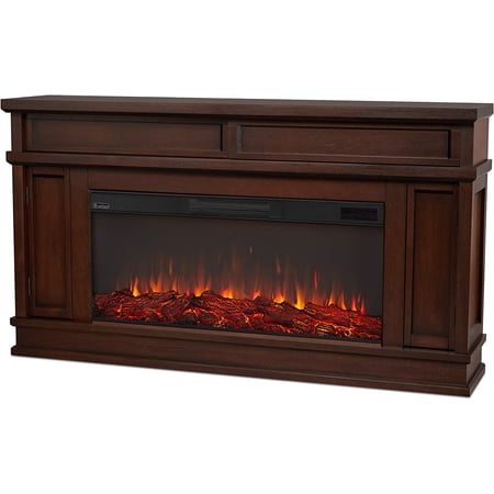 Real Flame Torrey 60" Landscape Electric Fireplace TV Stand in Dark Walnut