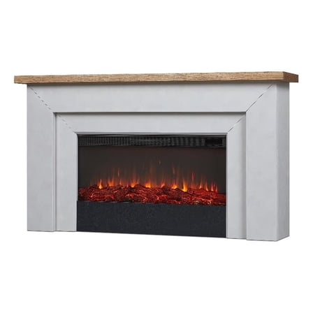 Real Flame Malie 68" Landscape Electric Fireplace with Mantel for Living Room or Bedroom, Replaceable Fireplace Insert Heater. Realistic Log and Flame Effect, Remote Control, Timer