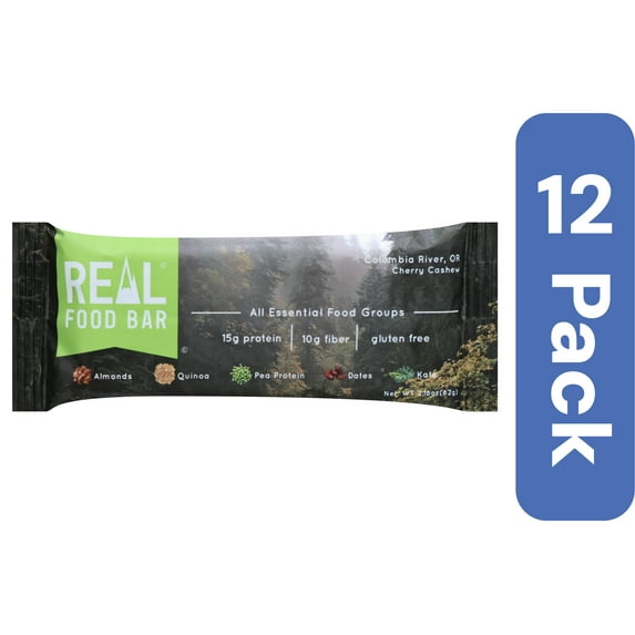Real Food Cherry Cashew Bar 2.12 oz Pack Of 12