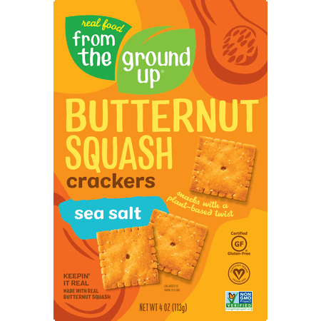 Real Food From The Ground Up Butternut Squash Sea Salt Crackers, 4 oz box