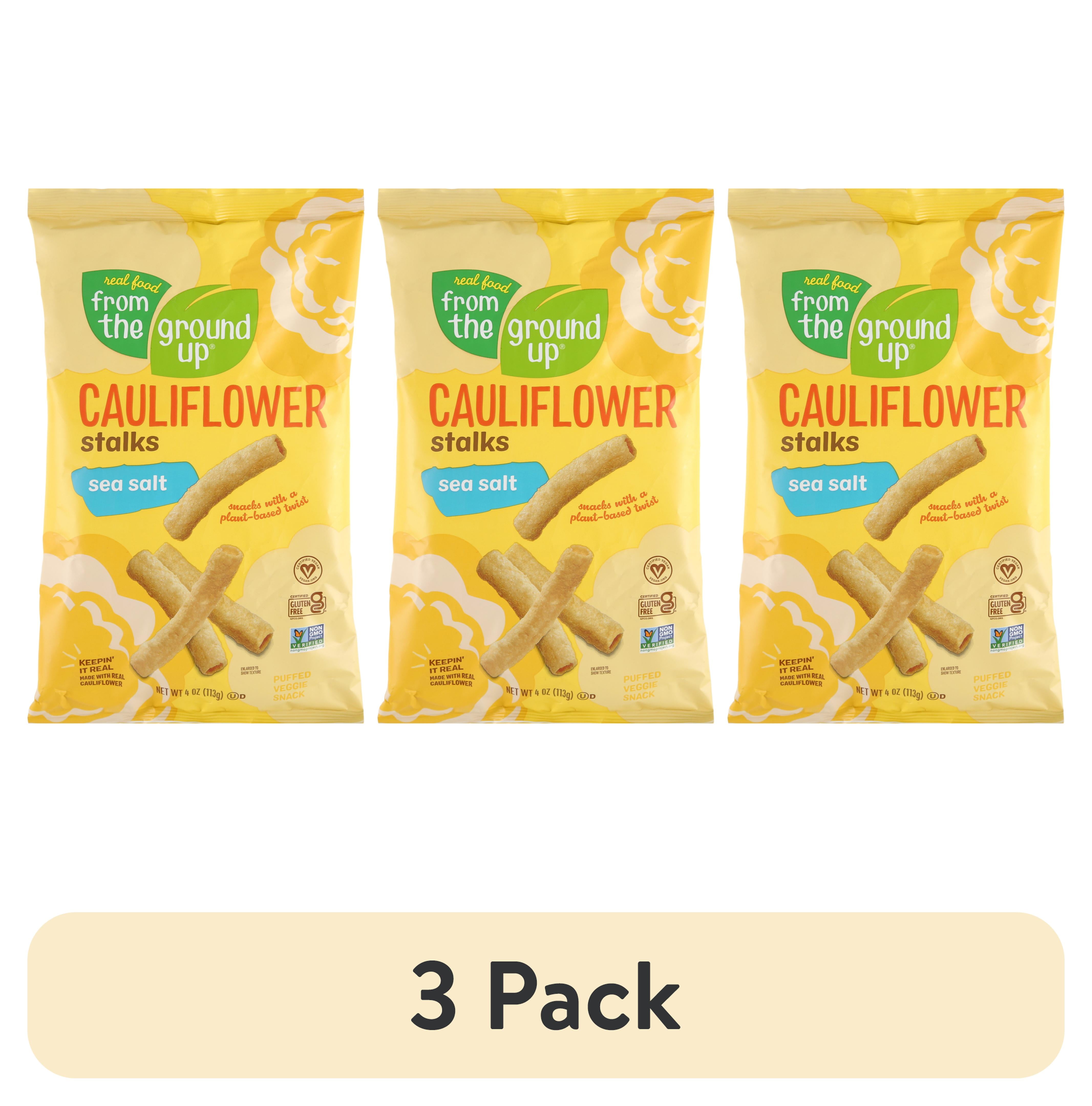 (3 pack) Real Food From The Ground Up Cauliflower Sea Salt Stalks, 4 oz Bag