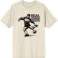 thumbnail image 1 of "Real Football" Sports Back to School Adult Natural Crew Neck Short Sleeve Tee-Medium, 1 of 4