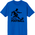 thumbnail image 1 of "Real Football" Sports Back to School Adult Royal Blue Crew Neck Short Sleeve Tee-Medium, 1 of 4