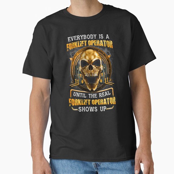 Real Forklift Operator American Flag Skilled Trades T-Shirt