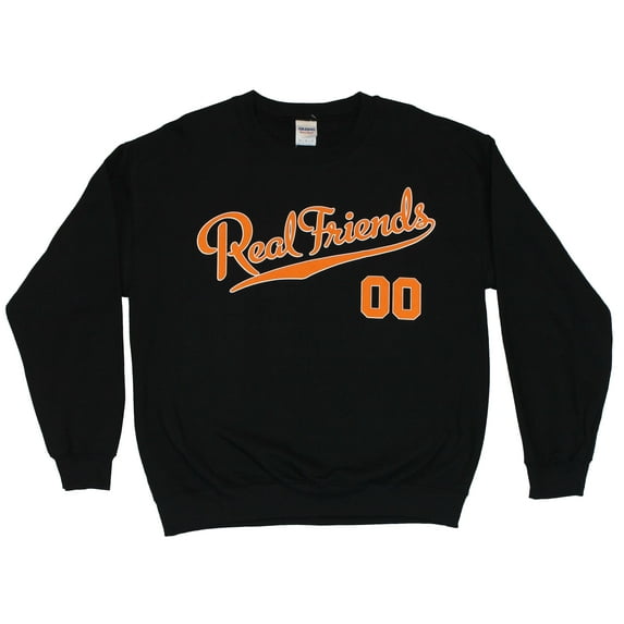Real Friends Crewneck Sweatshirt - Varsity Style Never Grow up 00 Image (2X-Large)