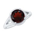 thumbnail image 1 of Rosec Jewels Real Garnet Solitaire Ring for Women, January Birthstone Ring - AAA Grade, 10K White Gold, US 11.00, 1 of 9
