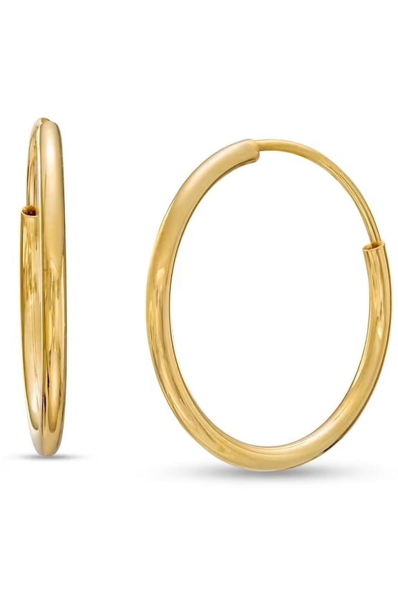 Real Genuine 14K Yellow Gold Filled Hoop Earrings 1 Inch 20 mm Earrings for Men and Women Golds