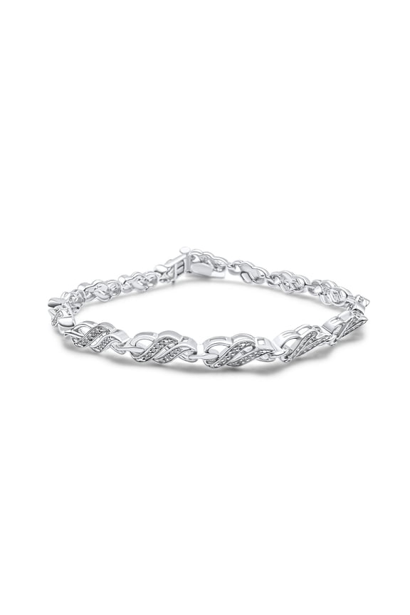 Real Genuine Authentic Diamonds 0.50 Cwt Infinity Style Tennis Bracelet, Bangle Diamond Bracelet