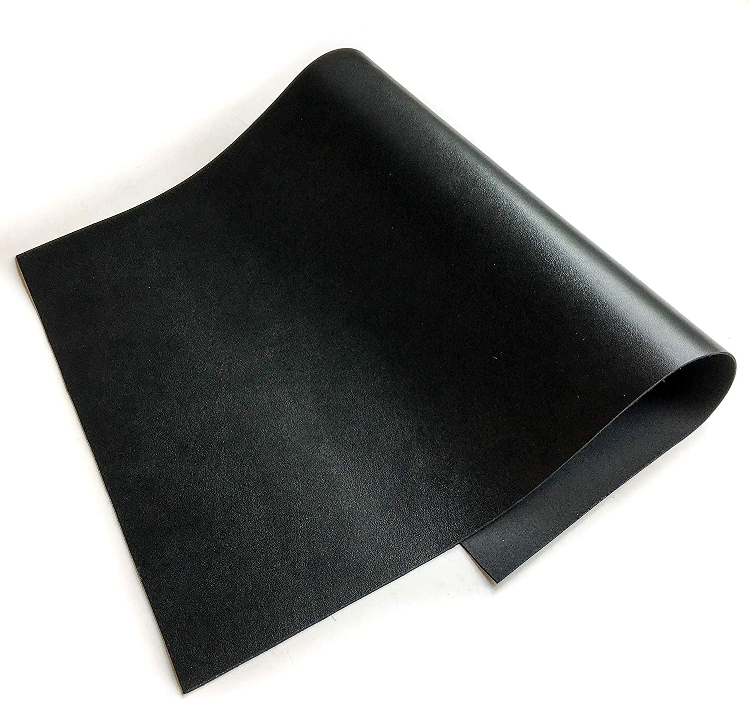 LeatherAA Italian Leather Company Real Genuine Black Calf Hide Leather:Thick Leather Cow Hide Black Leather Sheets - New