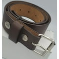 thumbnail image 1 of Real Genuine Leather Belt Brown & Black 1.5" Wide One Piece Leather, 1 of 4