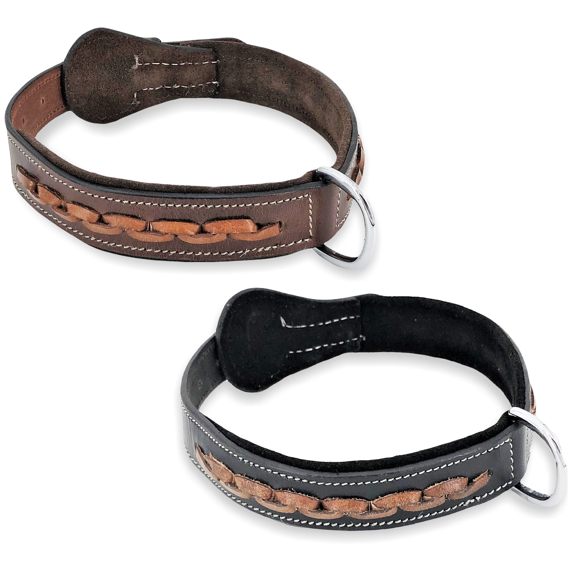 Real Genuine Leather Dog Collar for Medium and Large Pets Handmade