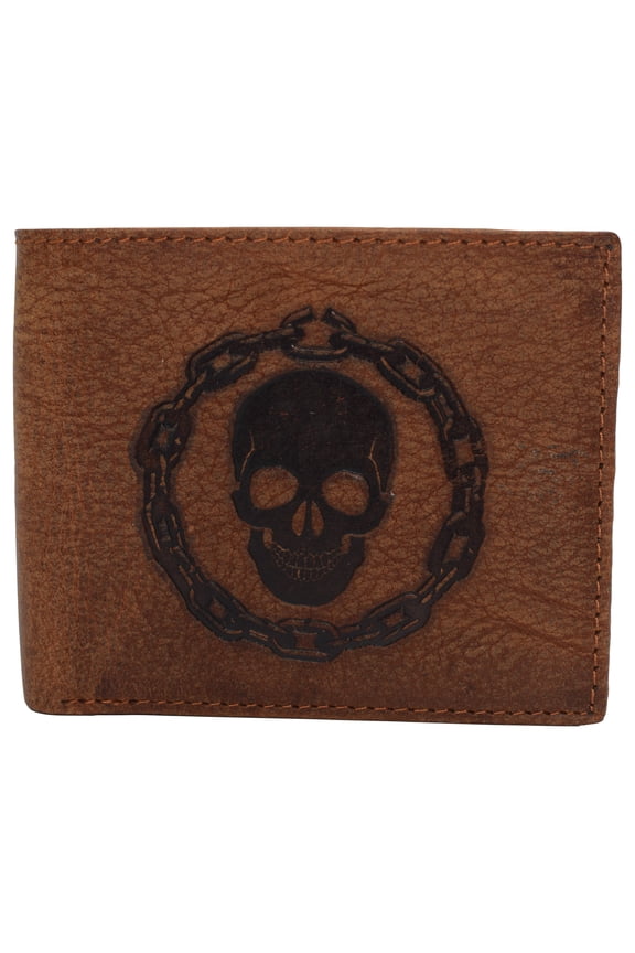 Real Genuine Leather RFID Blocking Wallets Mens Wallet Bifold Classic Engraved Logos