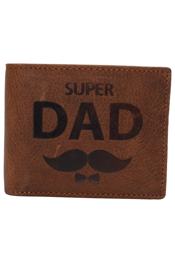 Real Genuine Leather RFID Blocking Wallets Mens Wallet Bifold Classic Engraved Logos