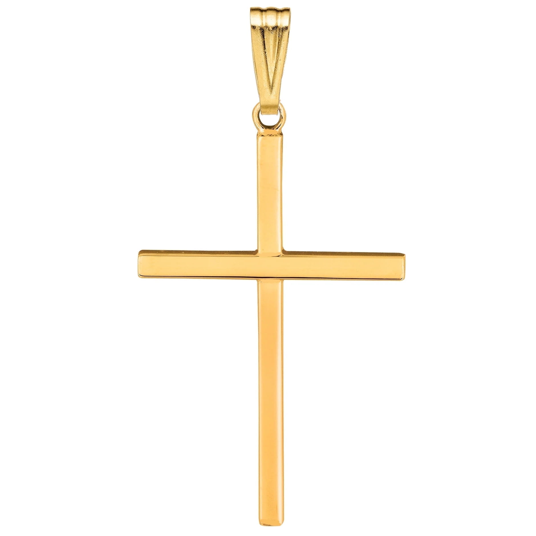 Real Genuine 14K Yellow Gold Filled Cross 1 1/2 Inch Religious Crucifix Necklace Pendant Charm for Men and Women Golds