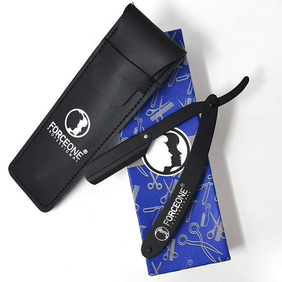 Real Germany Stainless Steel Straight Edge Razor Premium Black by FORCEONE